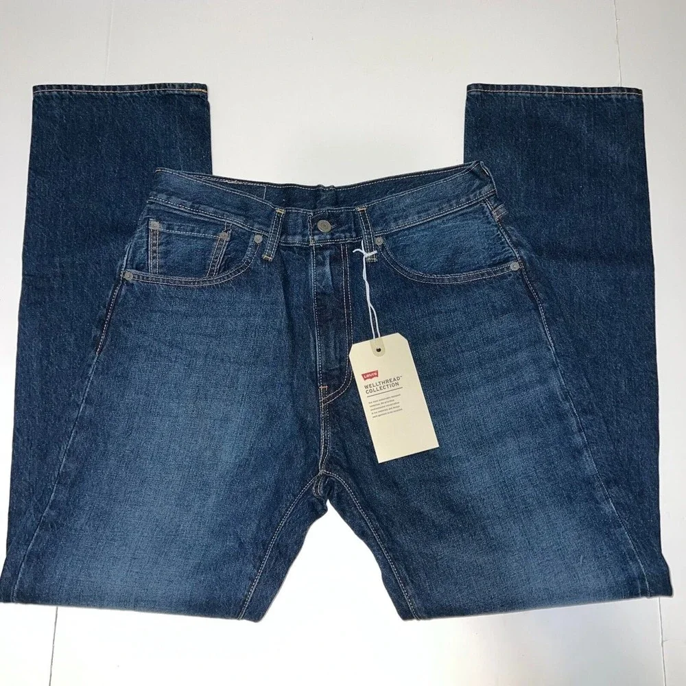 NEW LEVI'S WELLTHREAD Premium 551 Z Straight Fit Men's Denim Jeans Size 31/32 - Picture 2 of 11